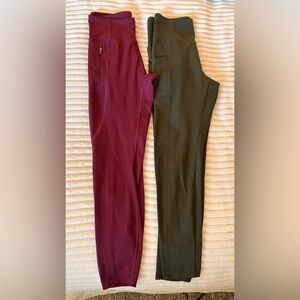 Marika Burgundy and Olive Leggings M